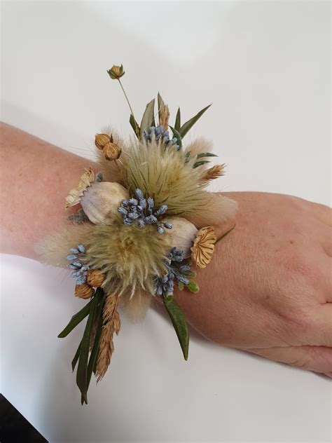 dried flower wrist corsage